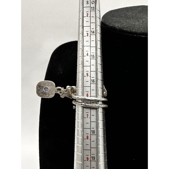 Artisan Handcrafted Tanzanite Ring Size 6.25 Adjustable Sterling Silver Unique - Picture 15 of 15